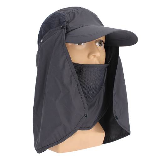Men Women Neck Cover Sun Fishing Hat Ear Flap Bucket Outdoor UV Protection Cap