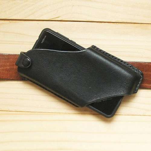 Men EDC Genuine Leather 6.5 Inch Phone Holder Phone Case Waist Belt Bag