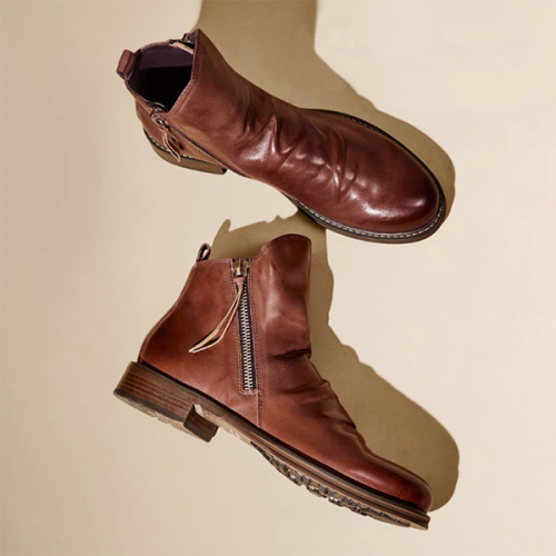 Men's Boots with Double Side Zip and Anti-Skid Tassels