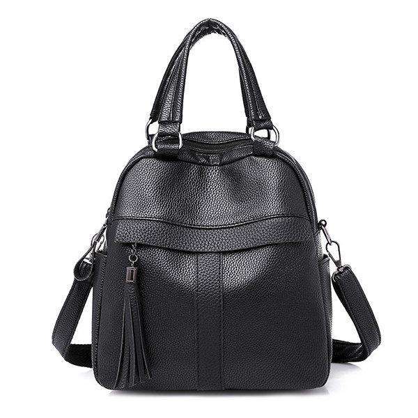 Soft Leather Handbag Travel Backpack