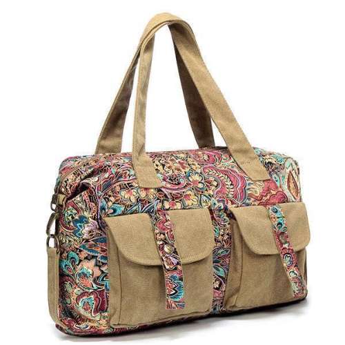 Vintage National Style Canvas Handbag Casual Crossbody Bag