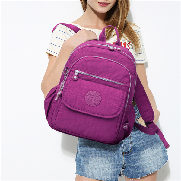 Waterproof Nylon Casual Multi Pockets  Travel Backpack School Bag