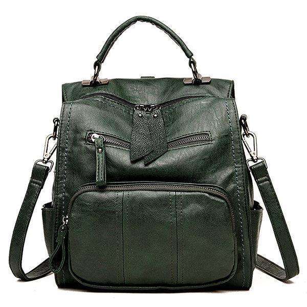 Soft PU Leather Multi-function Handbag Large Capacity Backpack