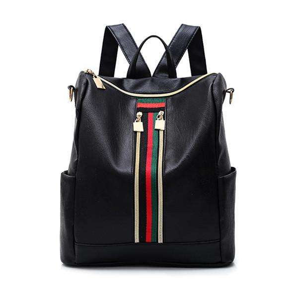 Women Large Capacity Backpack Color Block Casual Trendy Bag