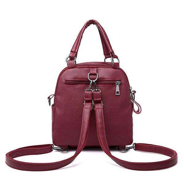 Soft Leather Handbag Travel Backpack
