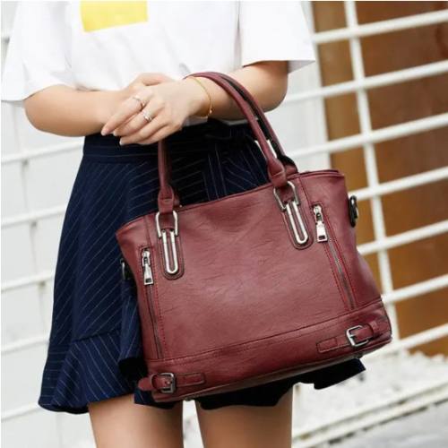 Women Soft Leather Large Capacity Tote Bag