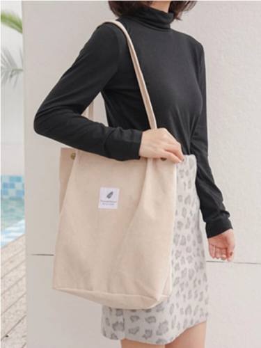 Women Corduroy Large Capacity Handbag Shoulder Bag Tote