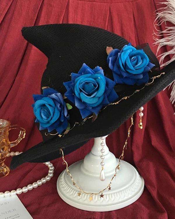 Halloween Rose Witch Hat