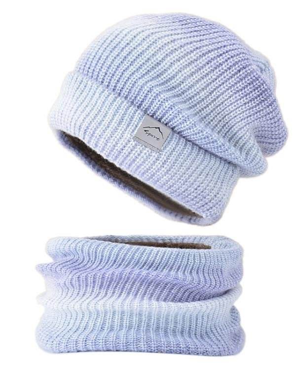 Two-piece Gradation Wool Knitted Hat