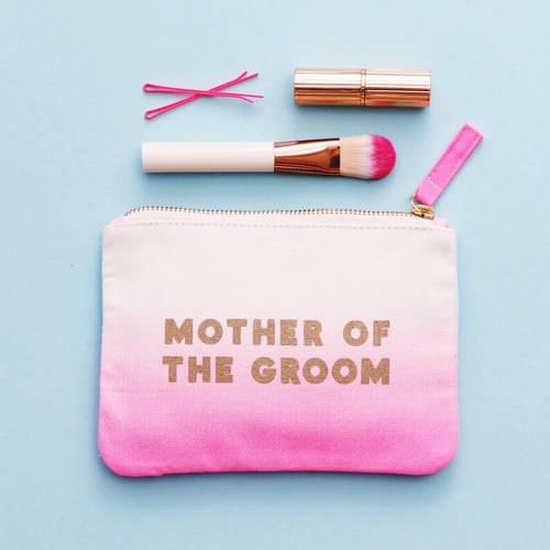 Mother of the Groom Gift - Wedding gift - Mother Groom Makeup Bag - Bridal party Gift - Ombre Mother Groom Pouch - Alphabet Bags