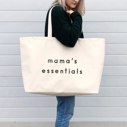 Mama's Essentials Really Big Bag - Oversized Nappy Bag - Weekender Bag - Giant Canvas Bag - Large Shopper - Oversized Bag - Large Tote Bag