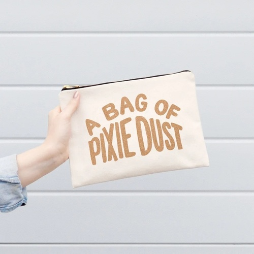 Cosmetics Bag - Toiletry Bag - Canvas Makeup Bag - Makeup Pouch - Clutch Bag - Pixie Dust Bag - Zipper Pouch