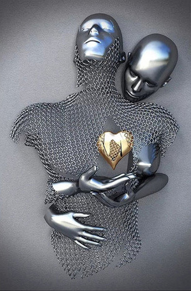 [New] Love Heart Gray - 3D Art Wall-5