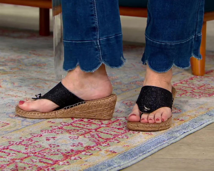 Toe-Post Espadrille Wedges Sandals