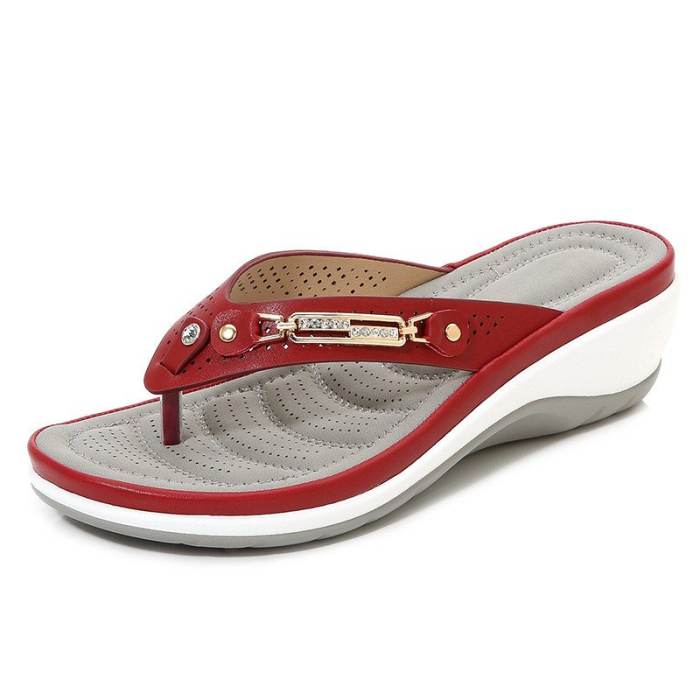 LAST DAY 50% Off -⚡180 pairs only⚡-Women's Arch Support Soft Cushion Flip Flops Thong Sandals Slippers