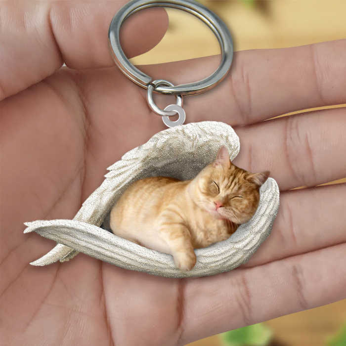 Munchkin Cat Sleeping Angel Acrylic Keychain | Shop Now