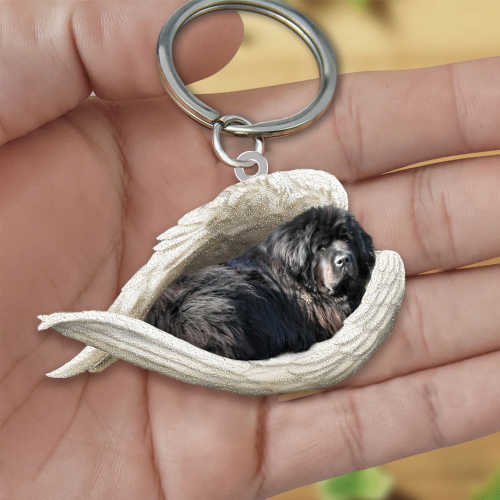 New foundland dog Sleeping Angel Acrylic Keychain | Shop Now