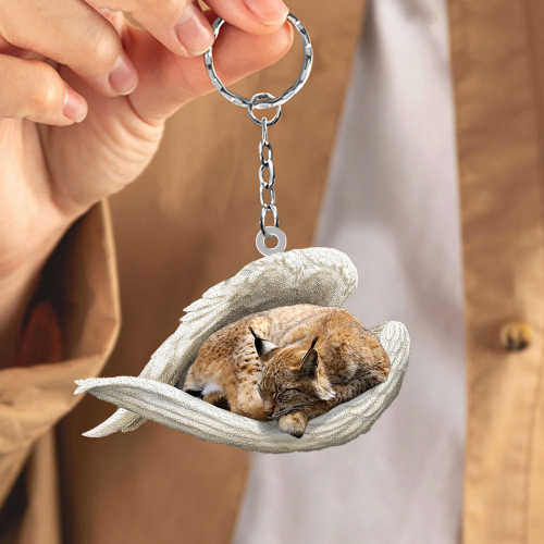 Lynx Cat Sleeping Angel Acrylic Keychain | Shop Now
