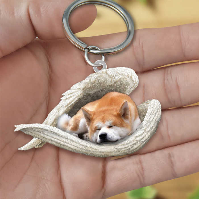 Akita Sleeping Angel Acrylic Keychain | Shop Now
