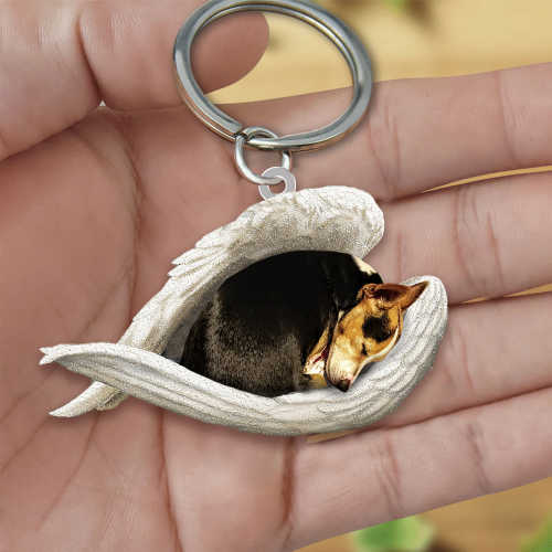 Rat Terrier Sleeping Angel Acrylic Keychain | Shop Now