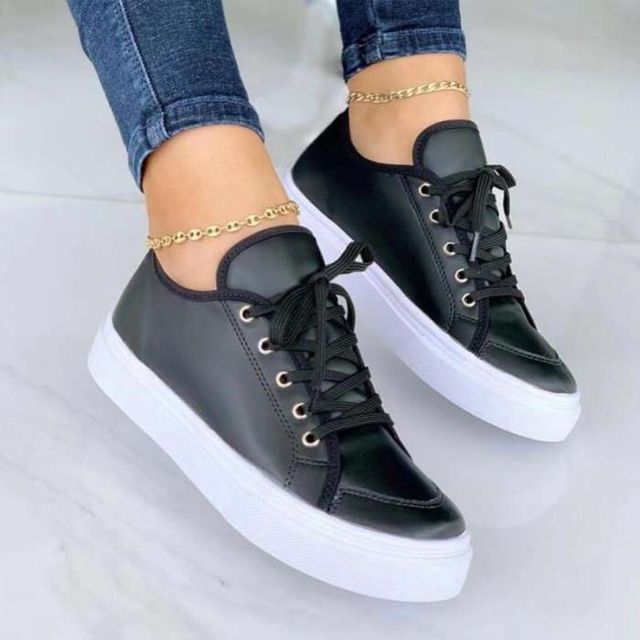 Women's Casual Round Toe Lace-up Sneakers