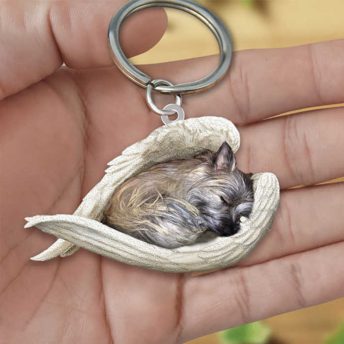 Cairn Terrier Sleeping Angel Acrylic Keychain | Shop Now
