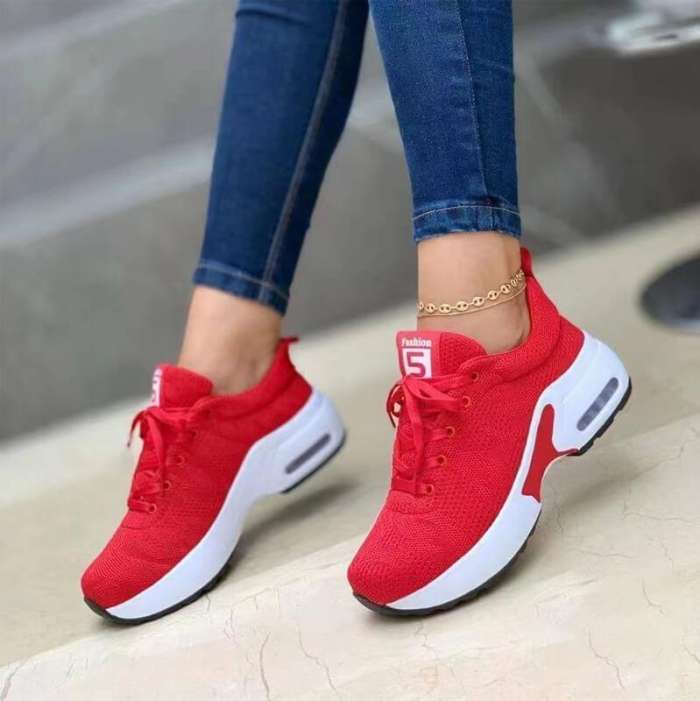 Women's Casual Comfy Mesh Lace-up Sneakers