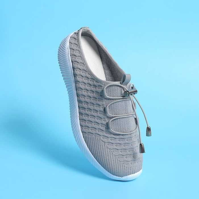 Mesh Breathable Comfortable Slip-on Walking Shoes, Lightweight Lace Up Casual Sneakers