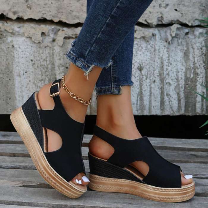 Women's Fashion Peep Toe Wedge Heel Sandals