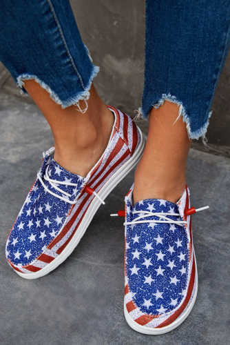 American Flag Print Slip On Flat Sneakers