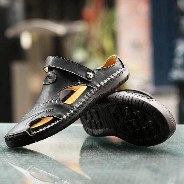 🔥FATHER'S DAY PROMOTION 50% OFF - LARGE SIZE SOFT LEATHER MEN'S BREATHABLE OUTDOOR SANDALS