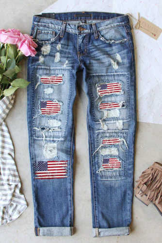 Flag Ripped Jeans