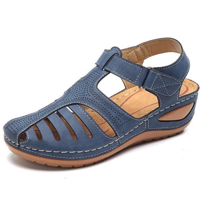 Soft PU Leather Closed Toe Vintage Anti-Slip Sandals