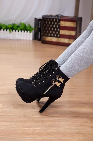 New Women's High Heel Winter Boots Fashion Platform Shoes