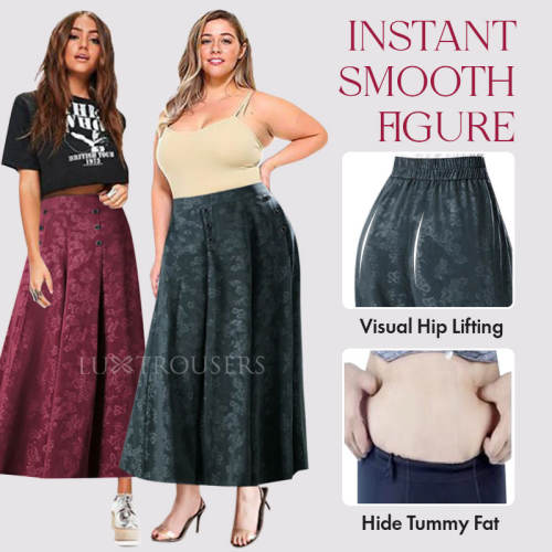 LuxTrousers - High Waist Flared Skirt Trouser