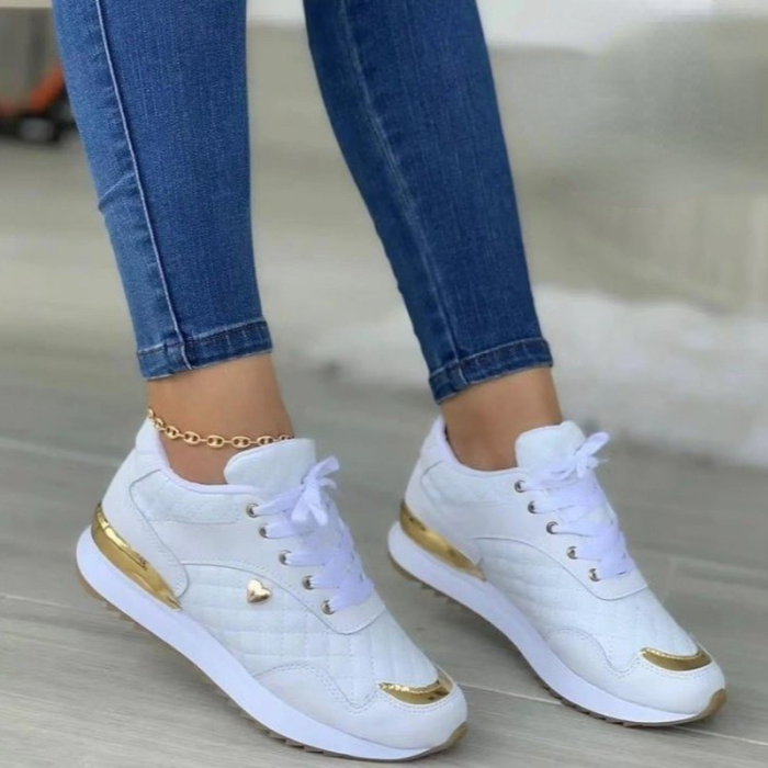 Women Mesh Patchwork Lace Up Comfortable Sneakers