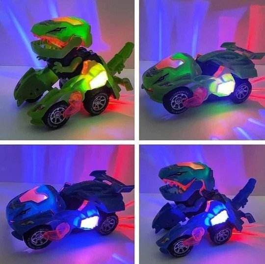 🎄Christmas Hot Sale - LED Dinosaur Transformation Car Toy