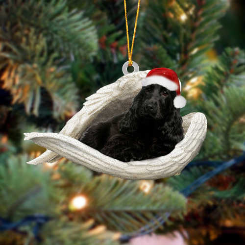 Black cocker spaniel Sleeping Angel Christmas Ornament