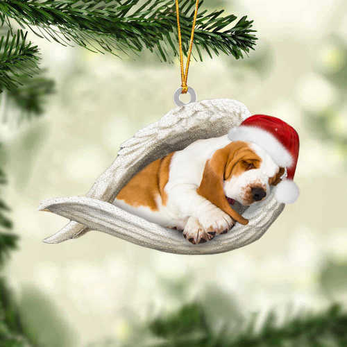 Basset hound Sleeping Angel Christmas Ornament