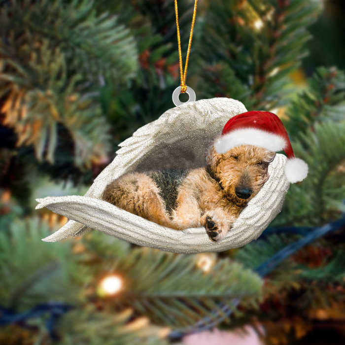 Airedale Terrier Sleeping Angel Christmas Ornament