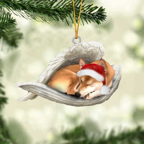 Shiba inu Sleeping Angel Christmas Ornament