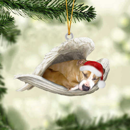 Staffordshire Bull Terrier2 Sleeping Angel Christmas Ornament
