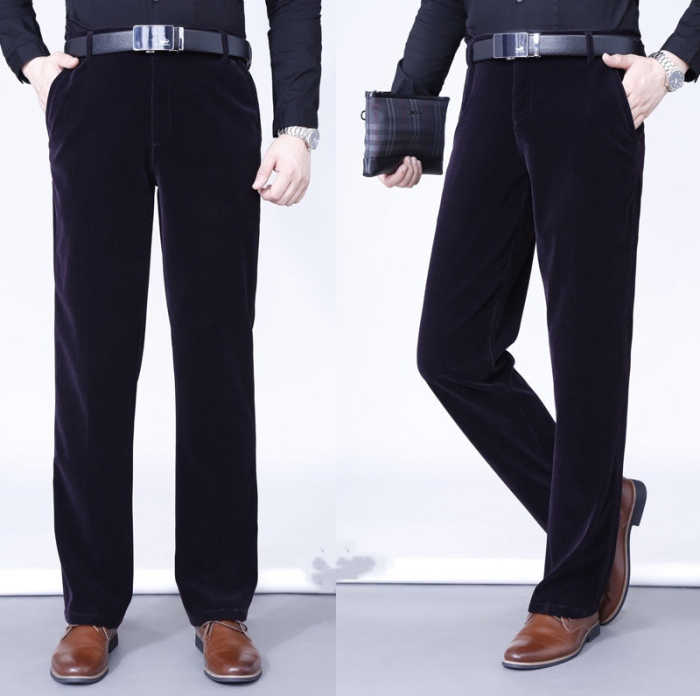 Men's stretchy corduroy straight long pants