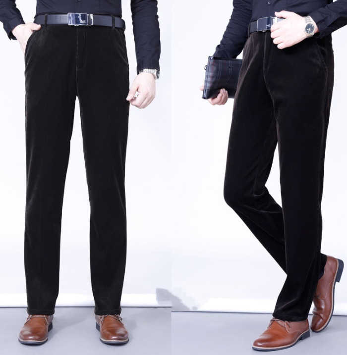 Men's stretchy corduroy straight long pants