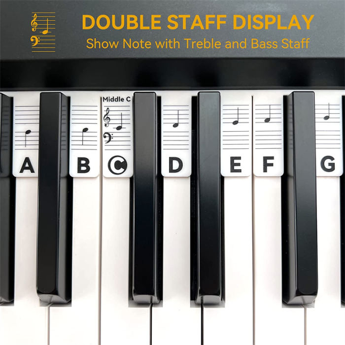Removable Piano Keyboard Note Labels