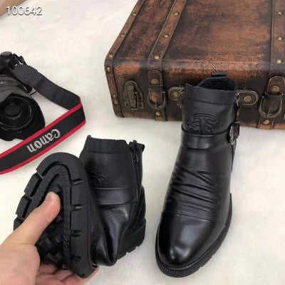 (Black Friday Presales)Hand Embossed Zipper Martin Boots