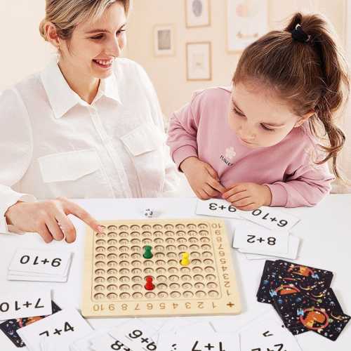 🌟Educational toys  - Wooden Montessori multiplication board game♟