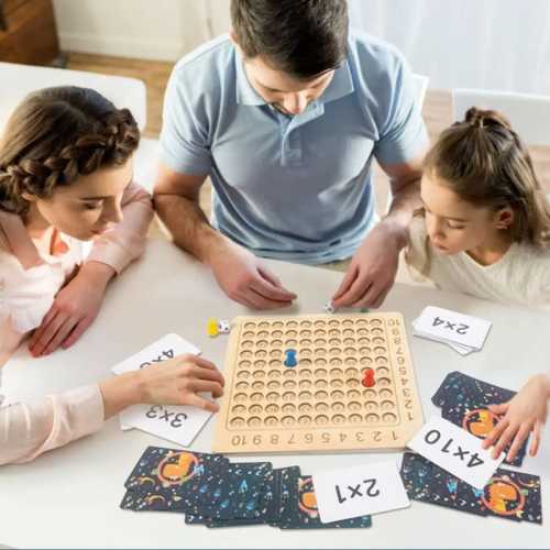 🌟Educational toys  - Wooden Montessori multiplication board game♟