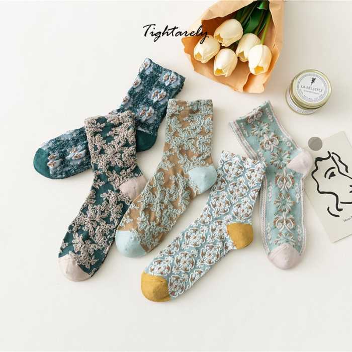 Vintage Embroidered Floral Women Socks(🎁New Year Sale)
