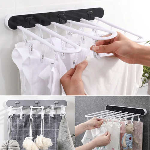 Multi-Clip Hanging Clothes Rack